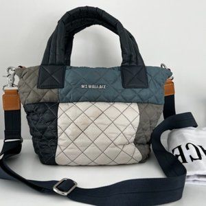 Mini Metro Tote Deluxe in Blue Patchwork